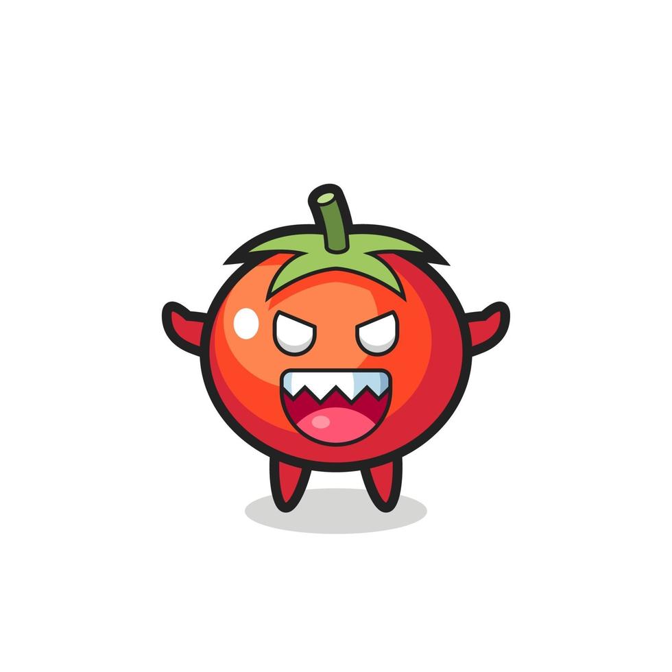 Ilustración del personaje de la mascota de los tomates malvados vector