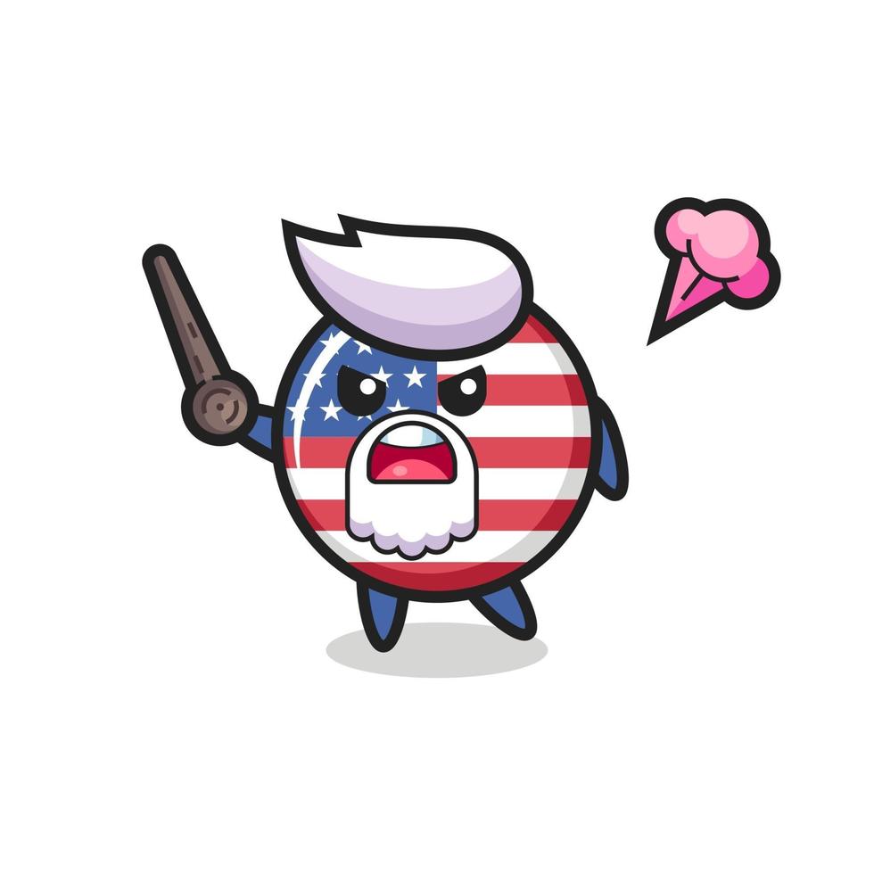 cute united states flag badge grandpa is getting angry vector