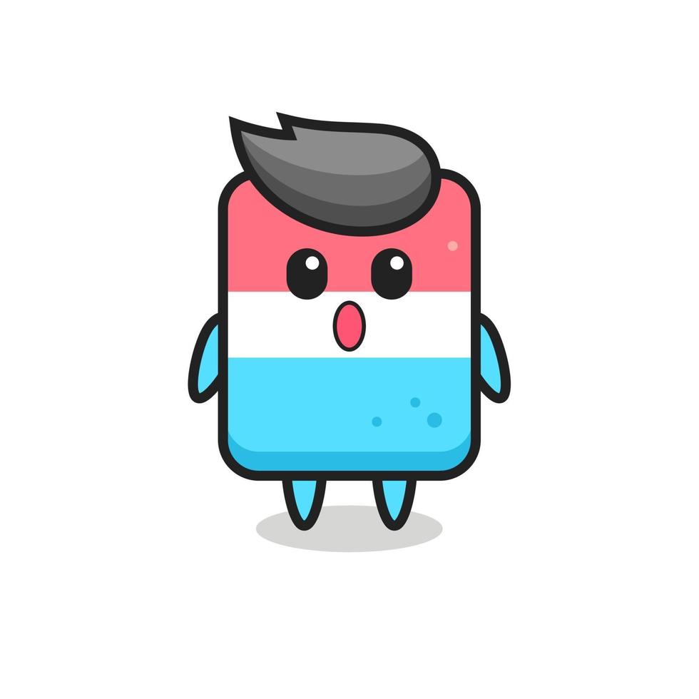 the amazed expression of the eraser cartoon vector