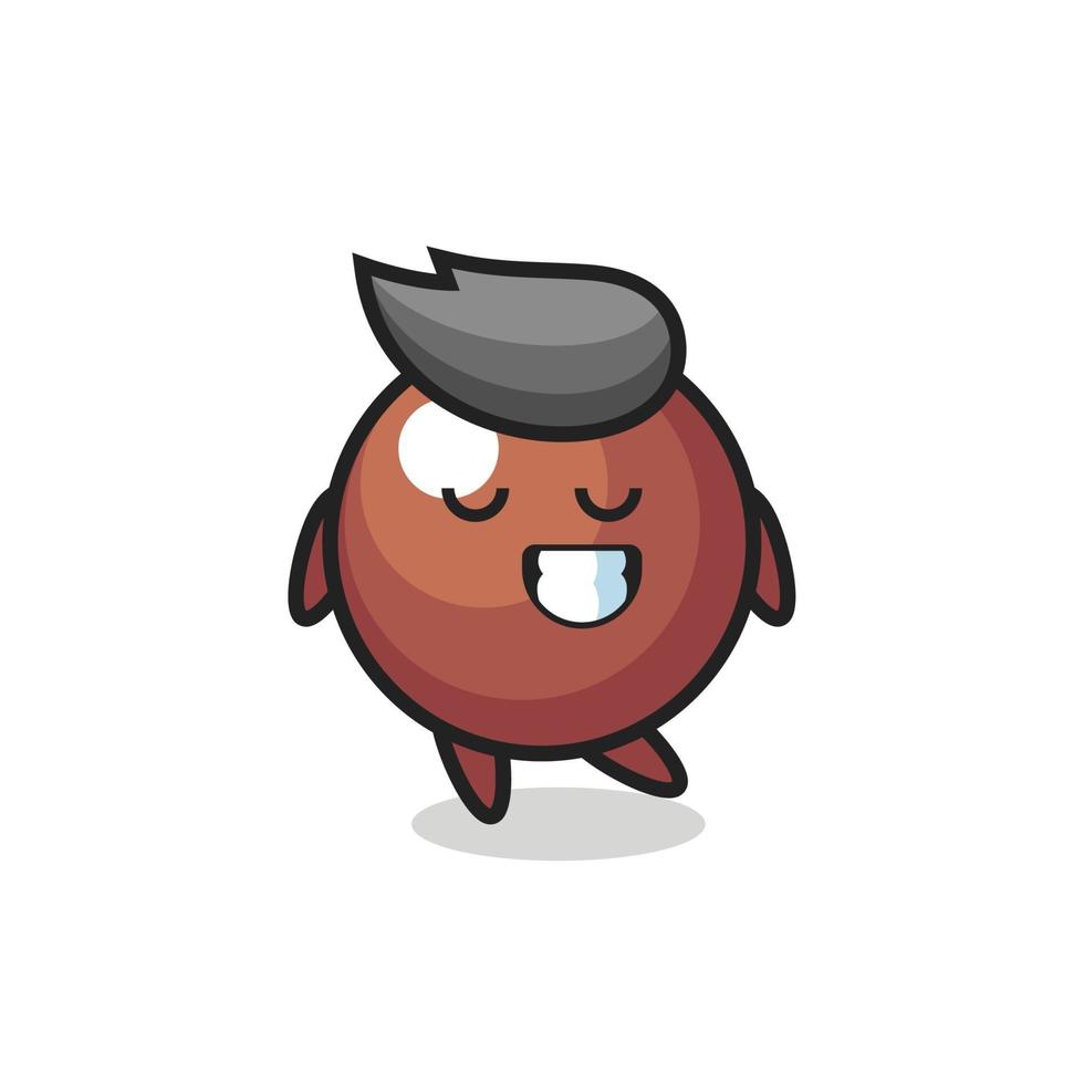 chocolate ball cartoon illustration with a shy expression vector