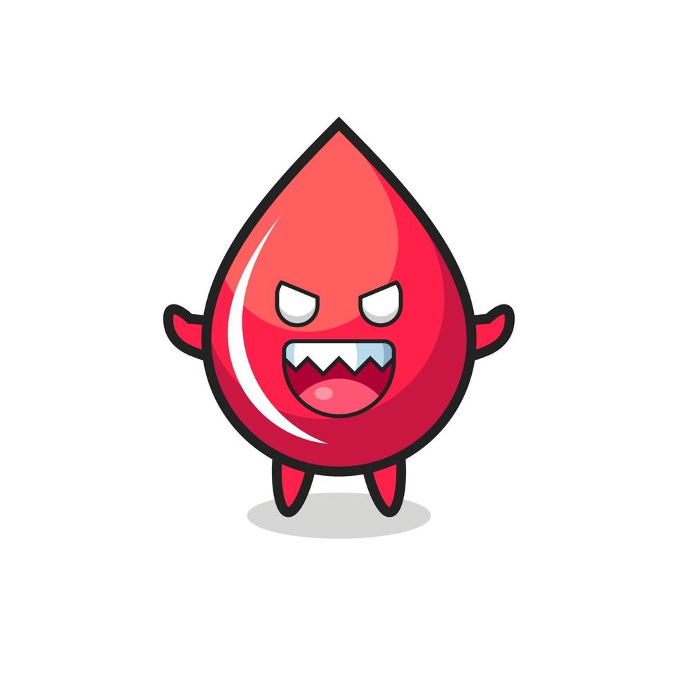 illustration of evil blood drop mascot character vector