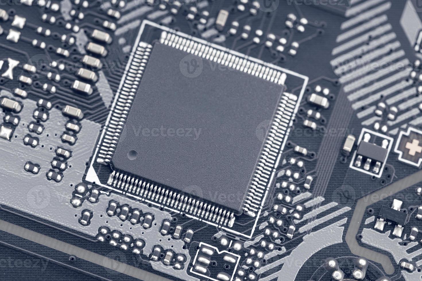 Close up of Circuits Electronic on Mainboard Technology computer photo