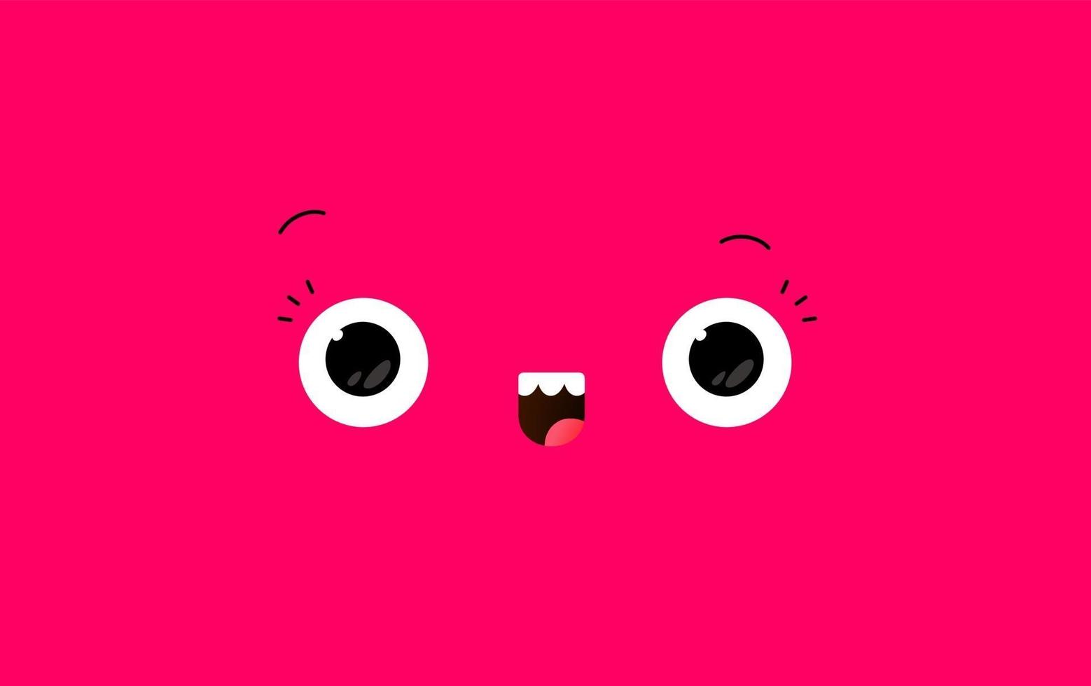 Emotional face in kawaii style. vector