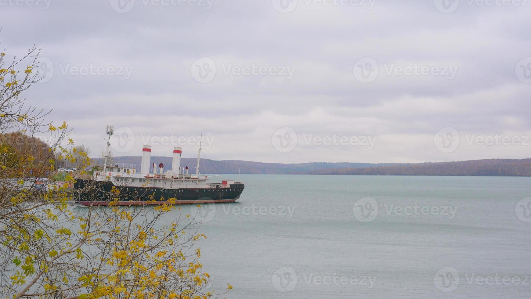 Retro vintage Angara Icebreaker ship in Irkutsk Russia photo