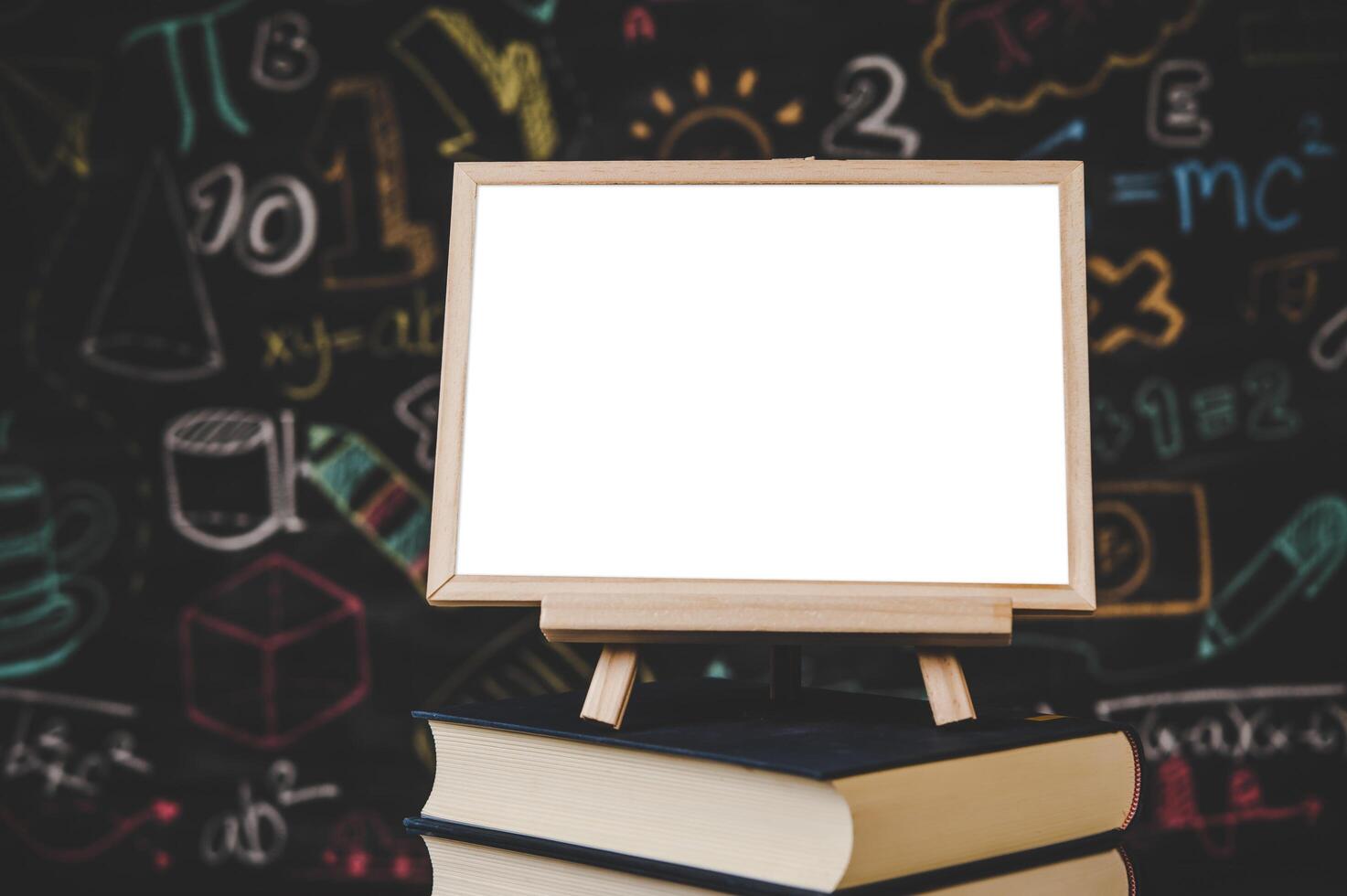 blank photo frame in the classroom