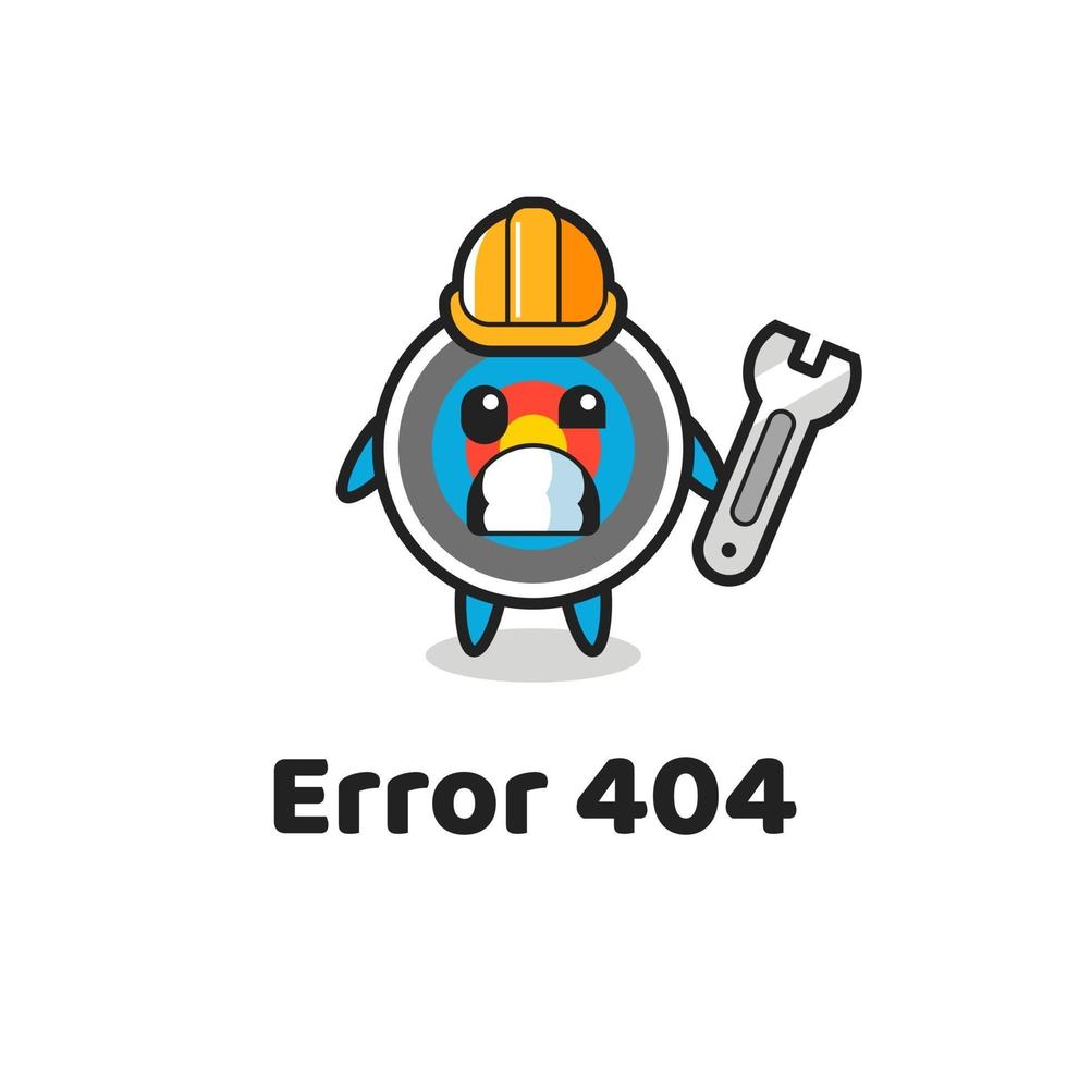 error 404 with the cute target archery mascot vector