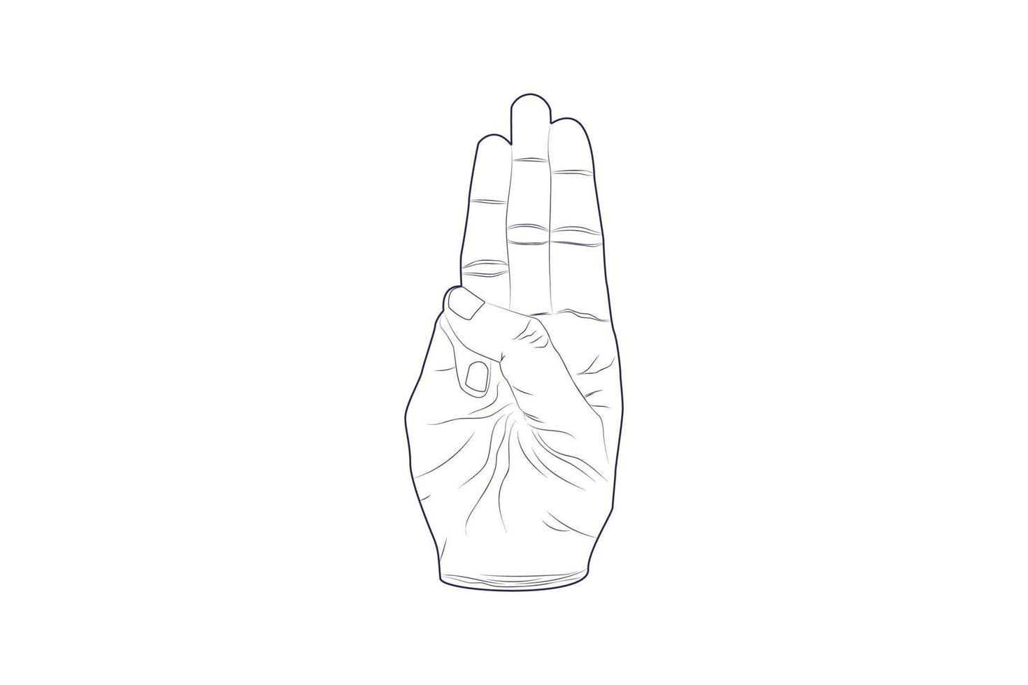 Vector graphic of a three-finger salute symbol. vector eps10.
