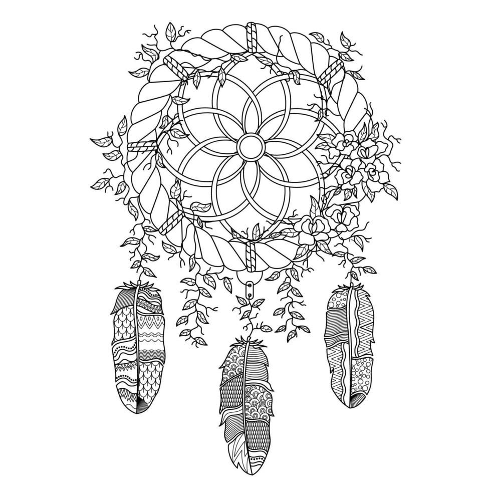 Dreamcatcher Linear Style vector