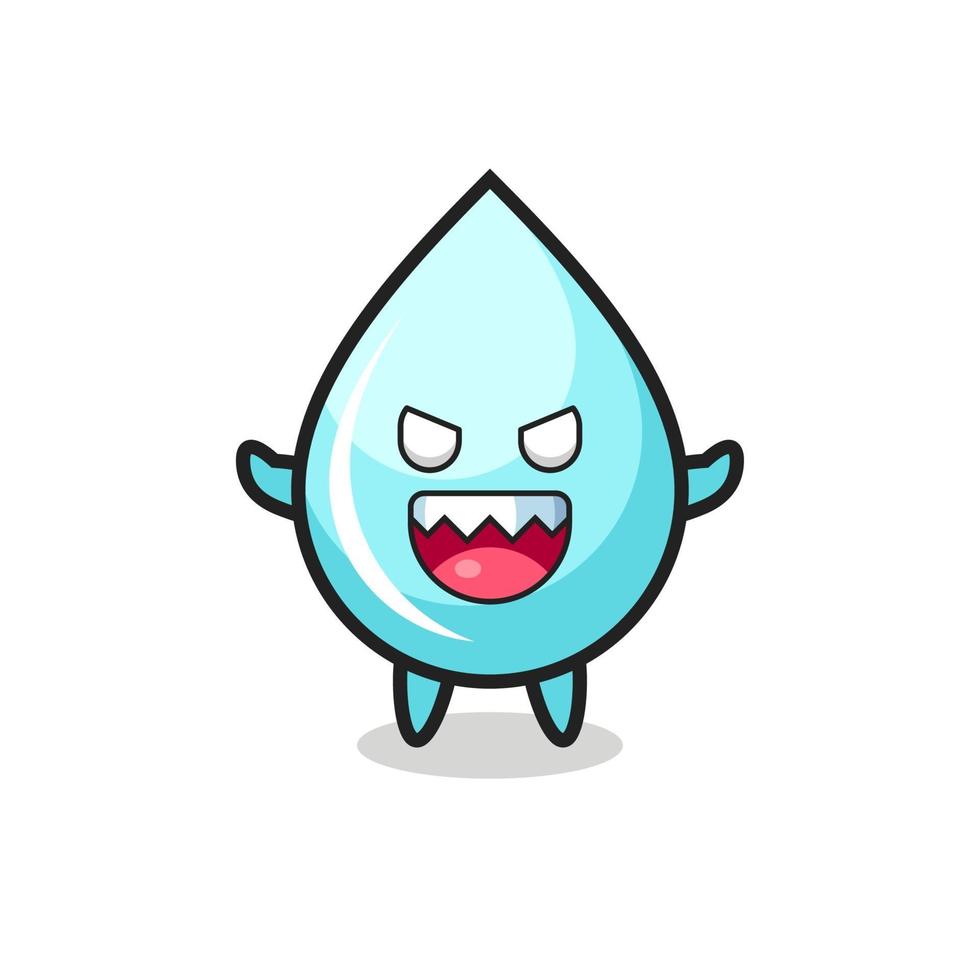 illustration of evil water drop mascot character vector