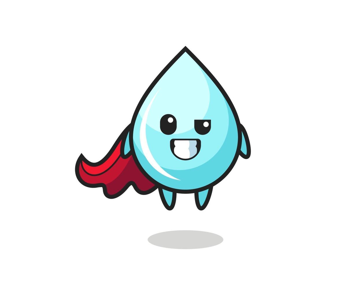 the cute water drop character as a flying superhero vector