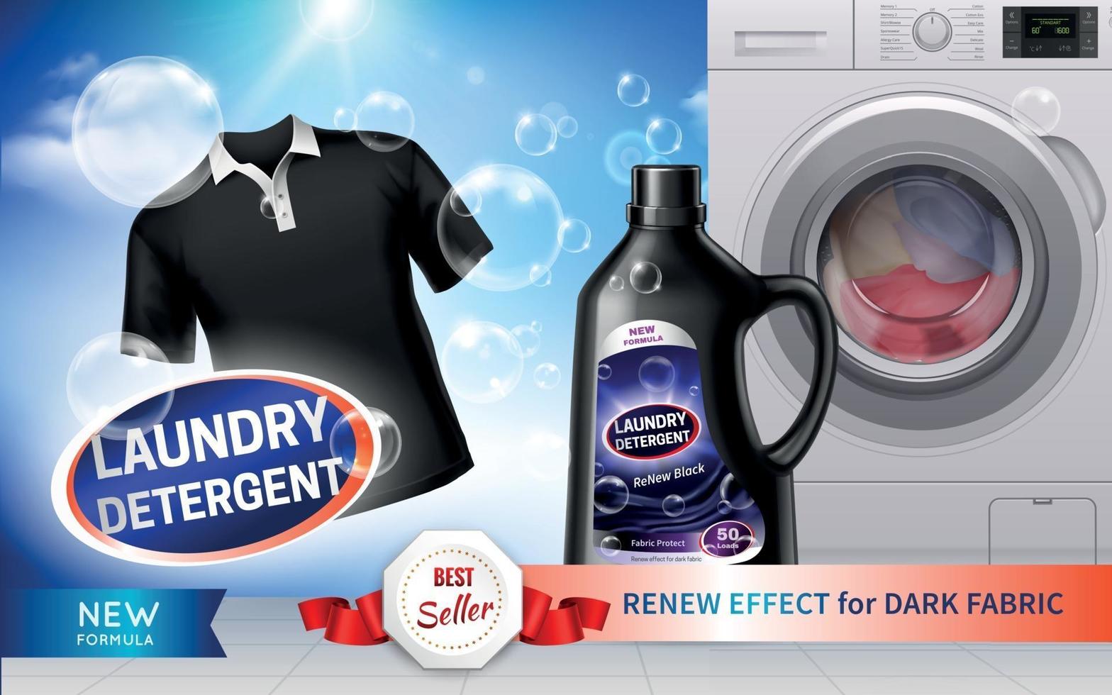 Realistic Laundry Detergent Banner vector