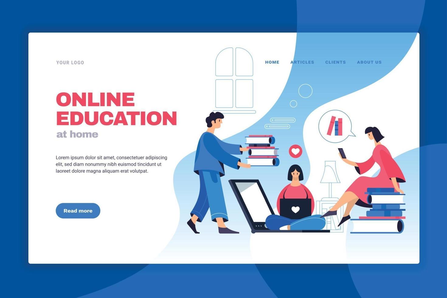 Online Education Web Banner vector