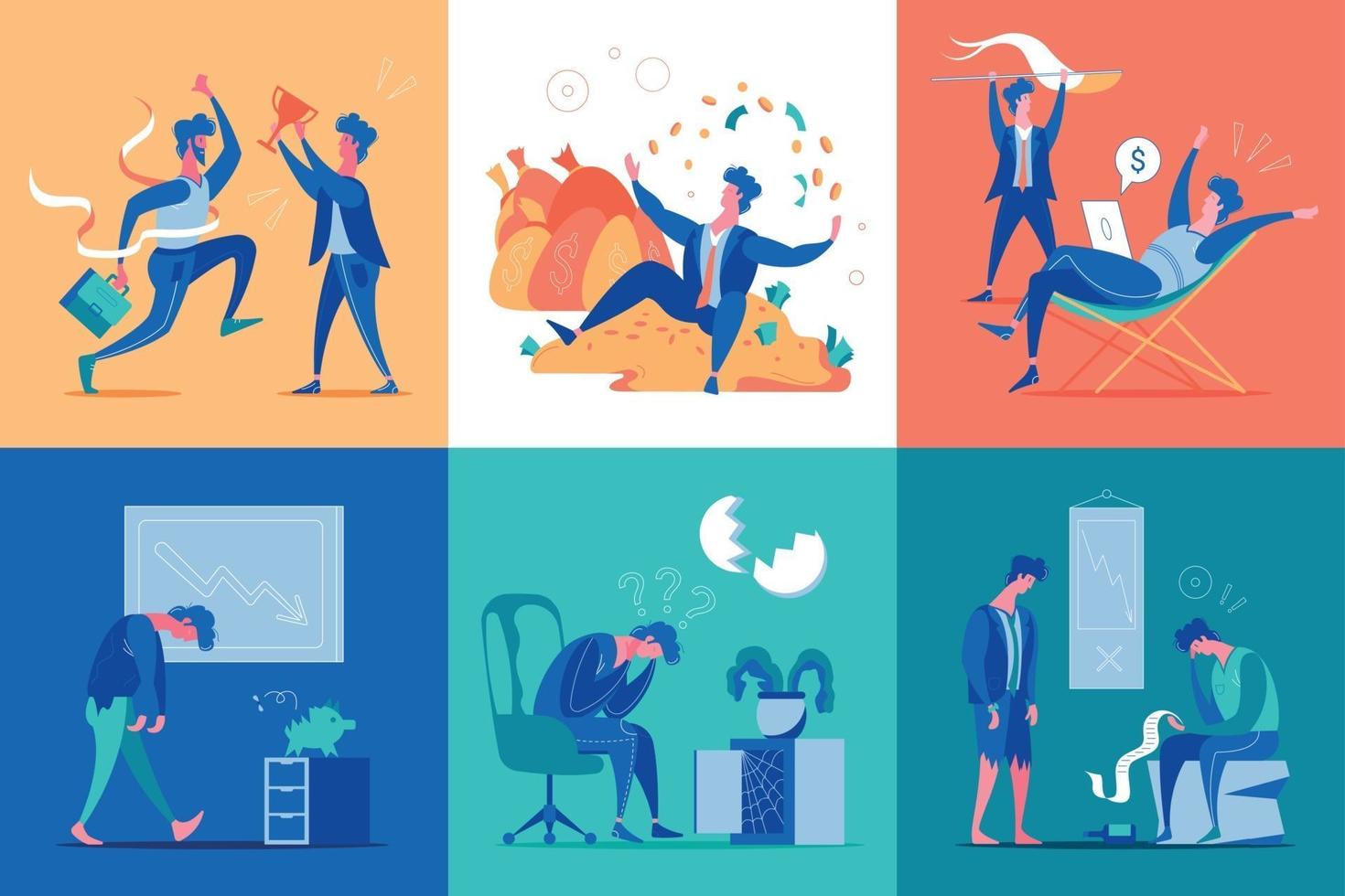 Businessmen Flat Set vector