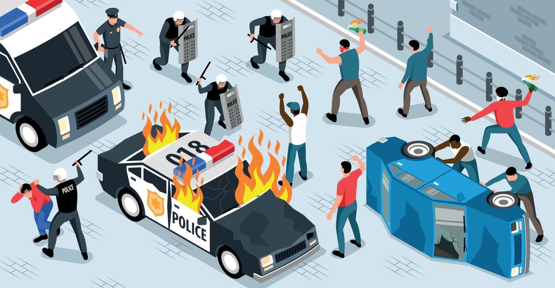 ilustración de protesta masiva vector