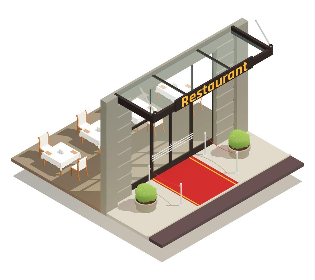 Restaurant Catering Isometric View vector