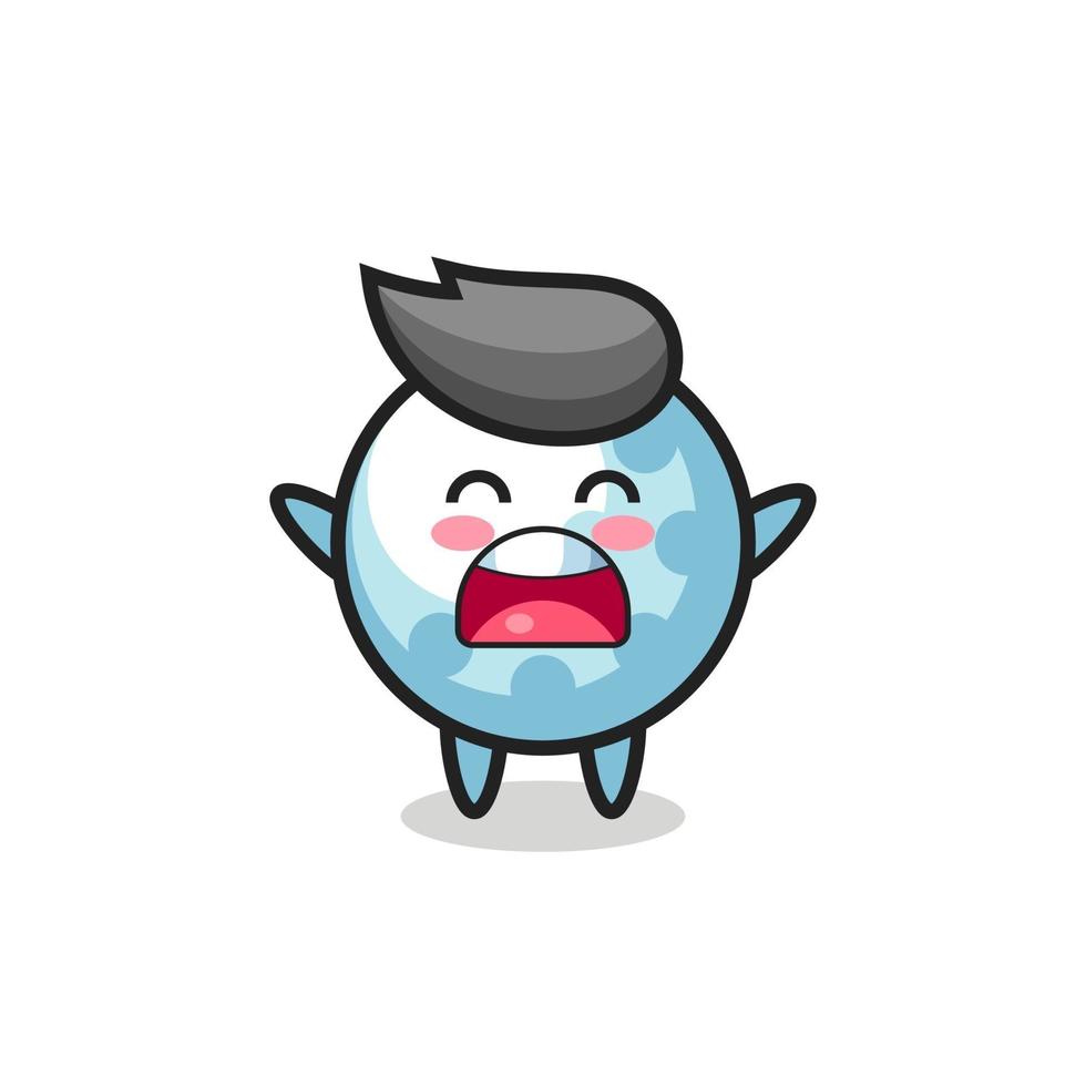 cute golf mascot with a yawn expression vector