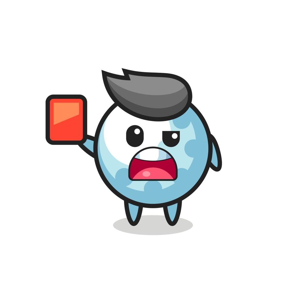 golf cute mascot as referee giving a red card vector