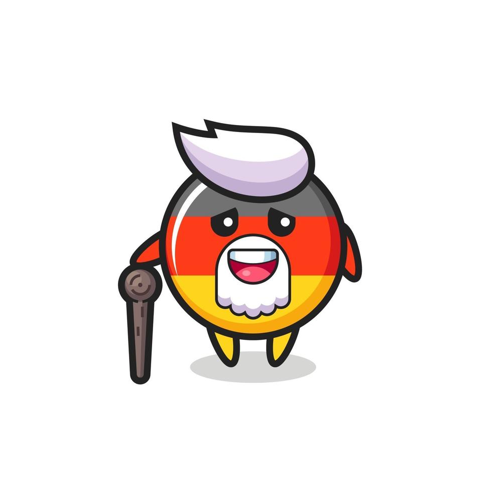 cute germany flag badge grandpa is holding a stick vector