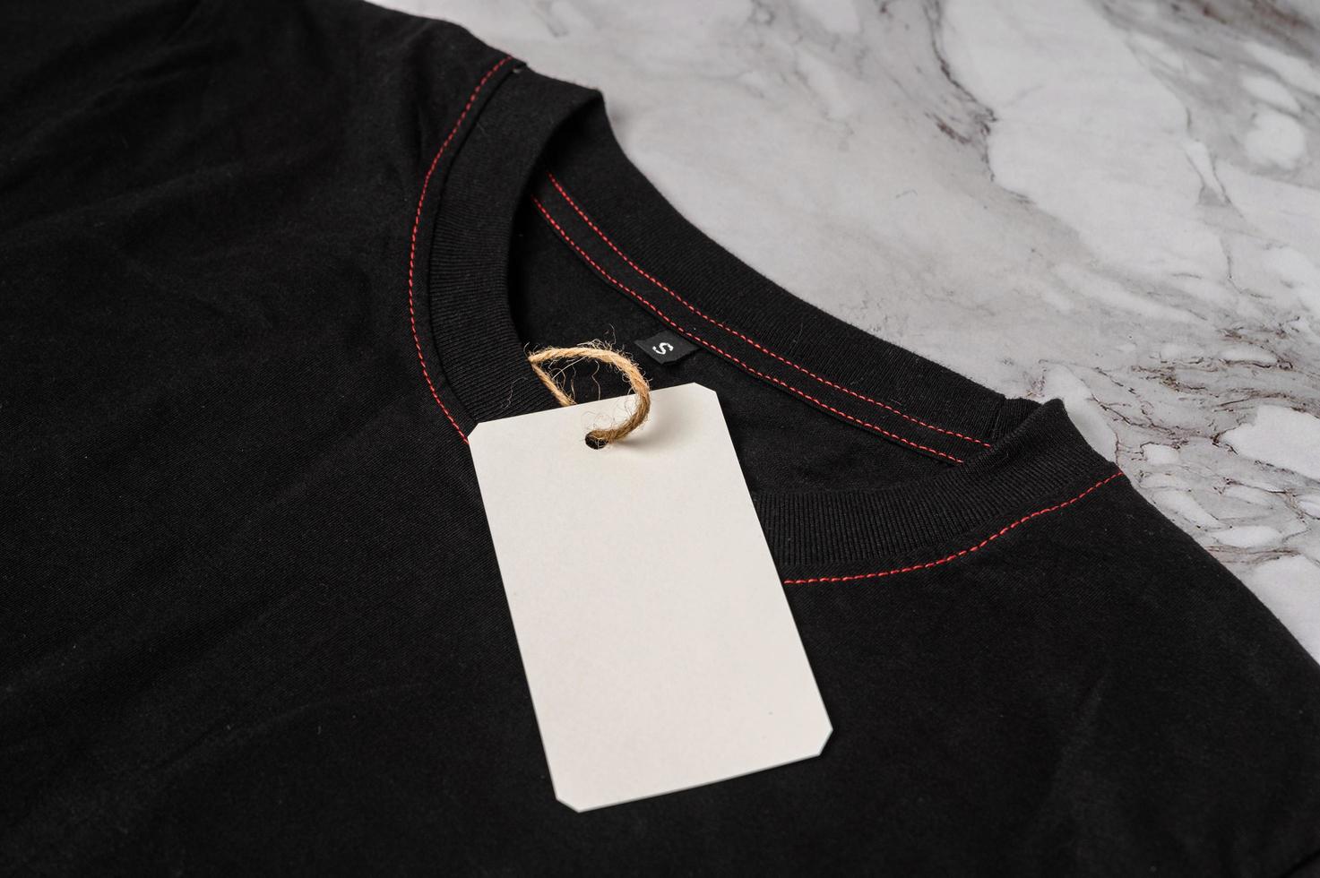 Black t-shirt with clear tag photo