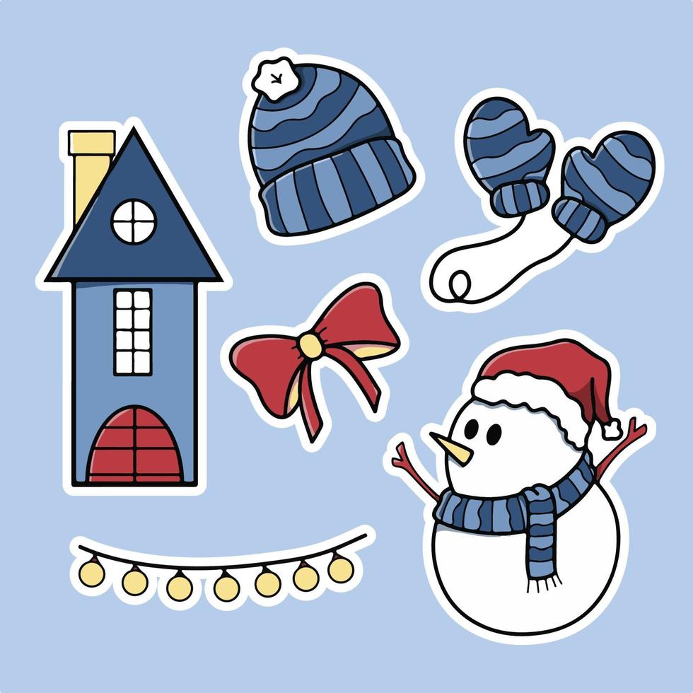 Winter Snowman in December vector