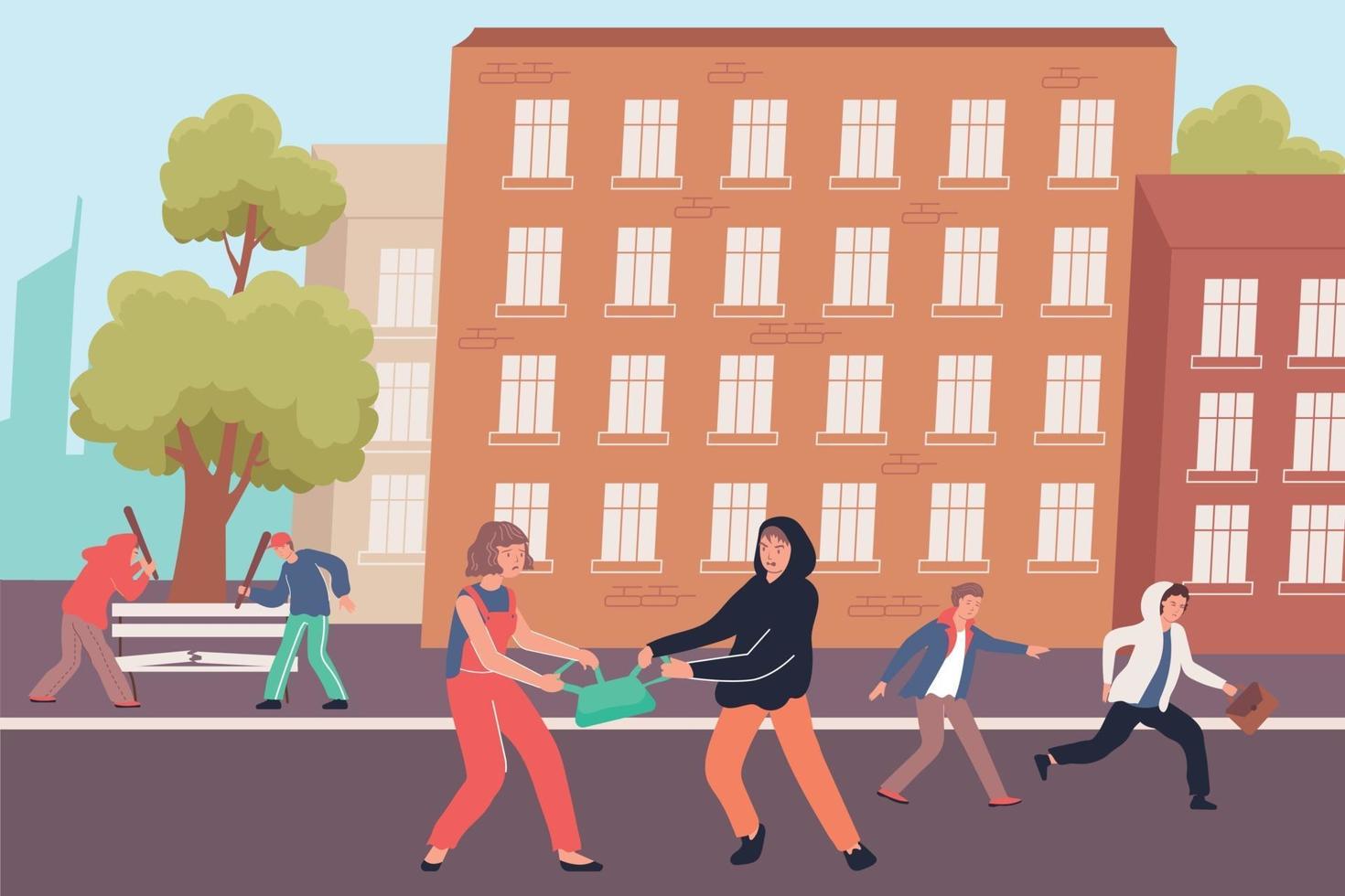 City Hooligans Flat Background vector