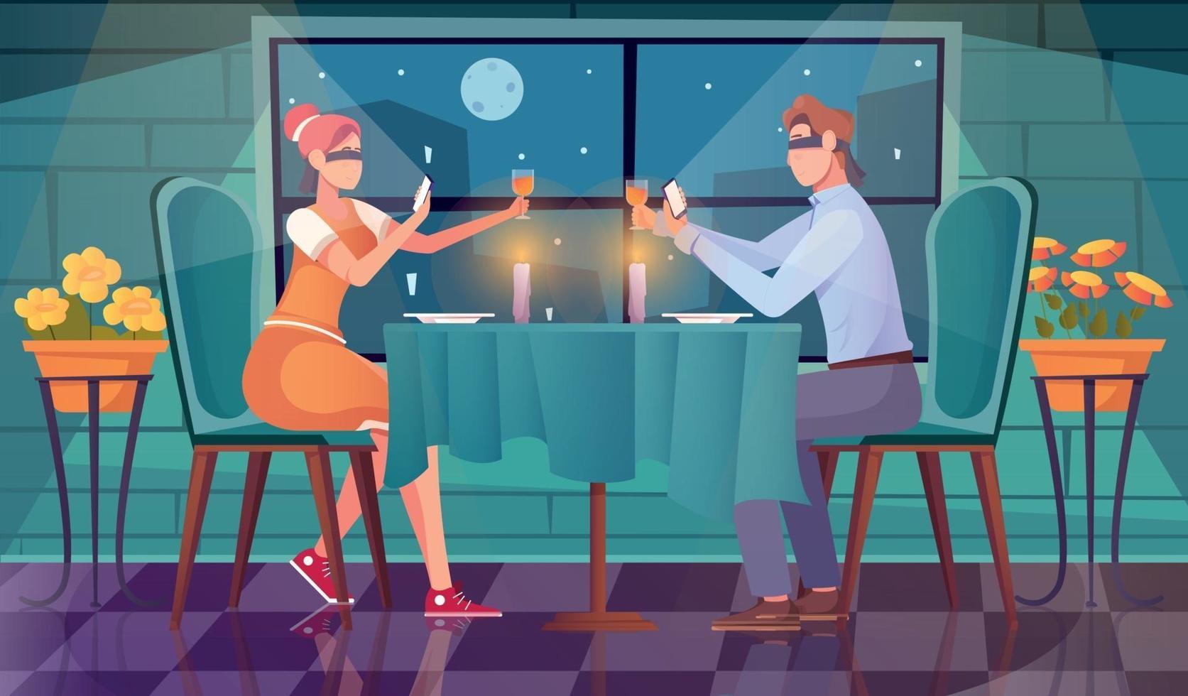 Blind Date Flat Composition vector