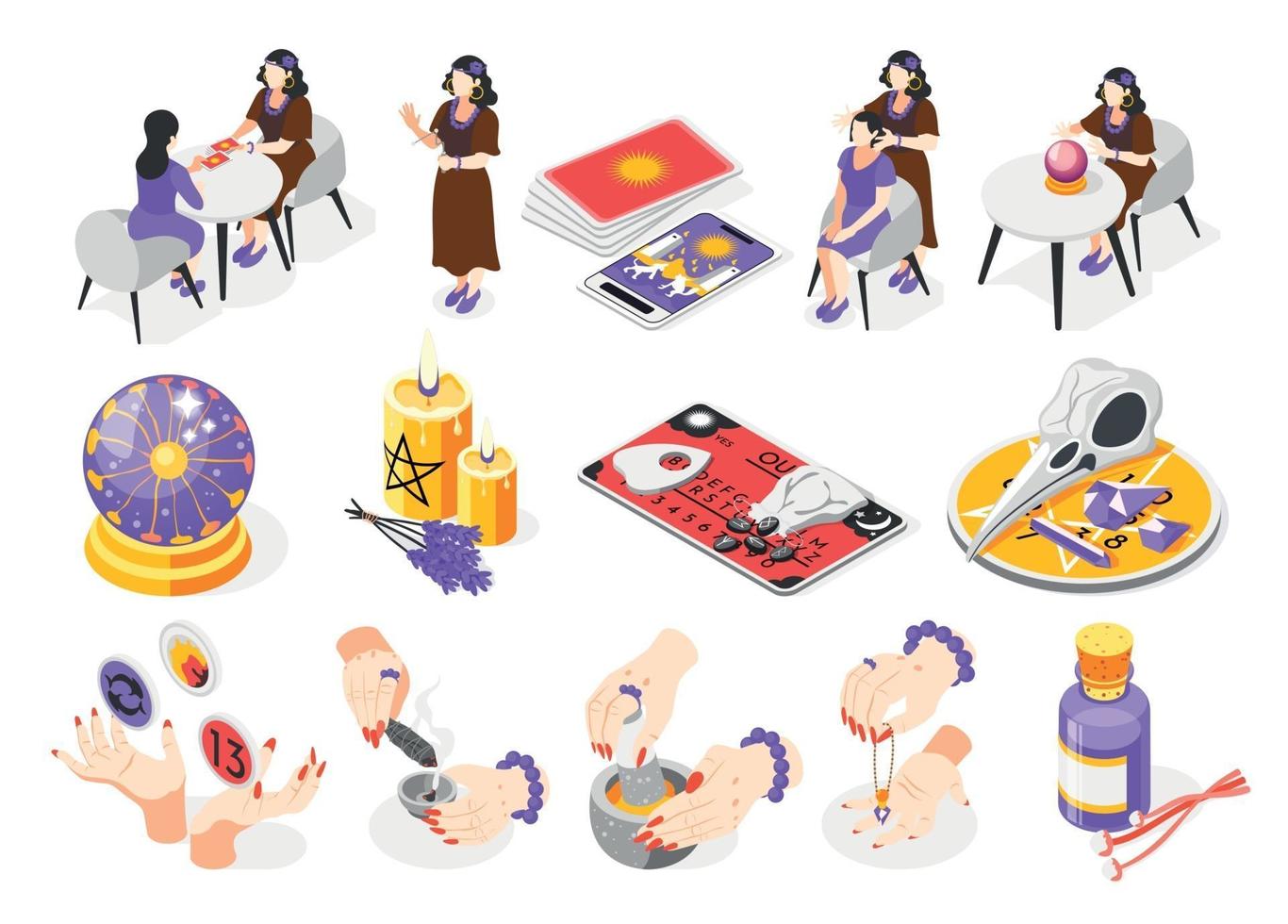 Magical Services Isometric Icons vector