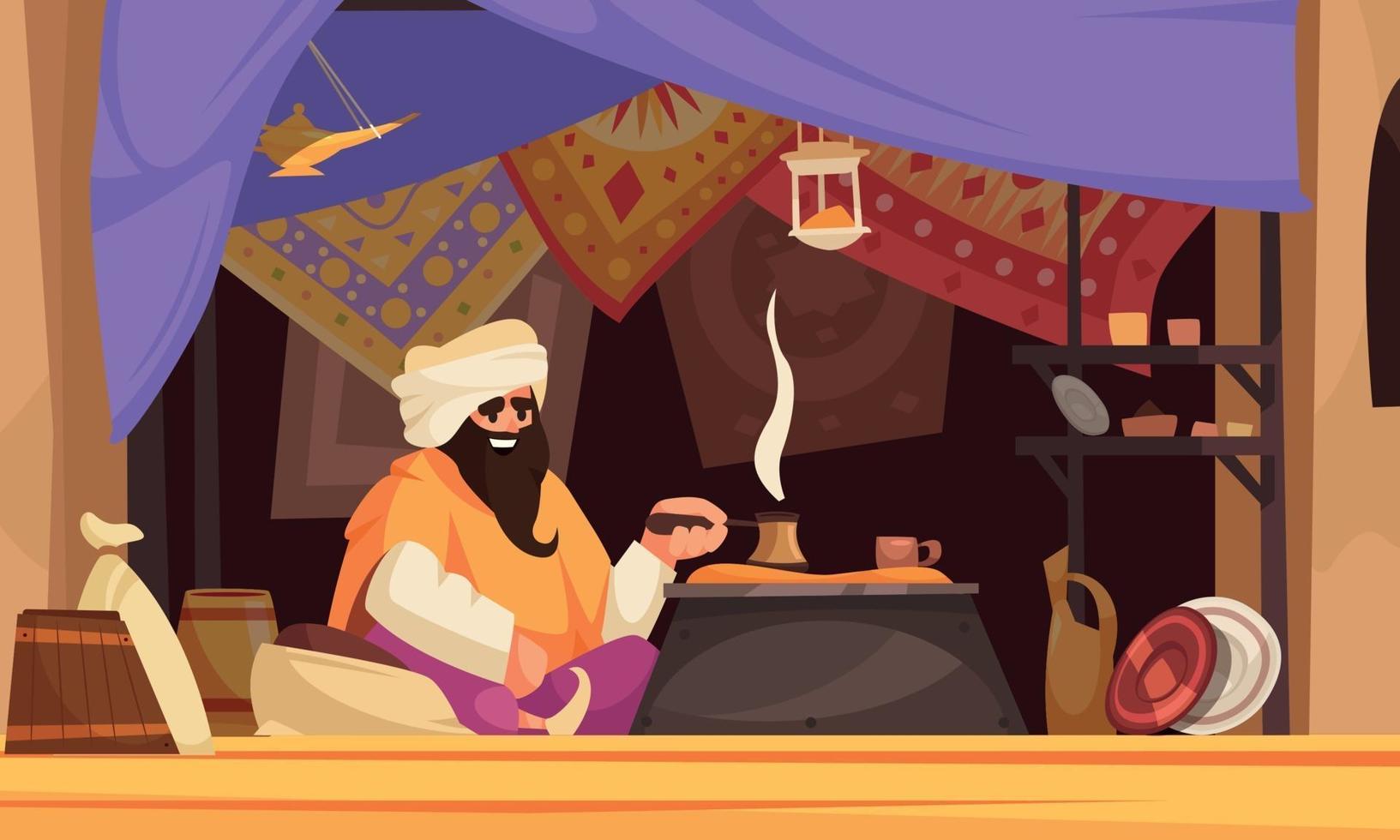 Asian Souk Cartoon Background vector