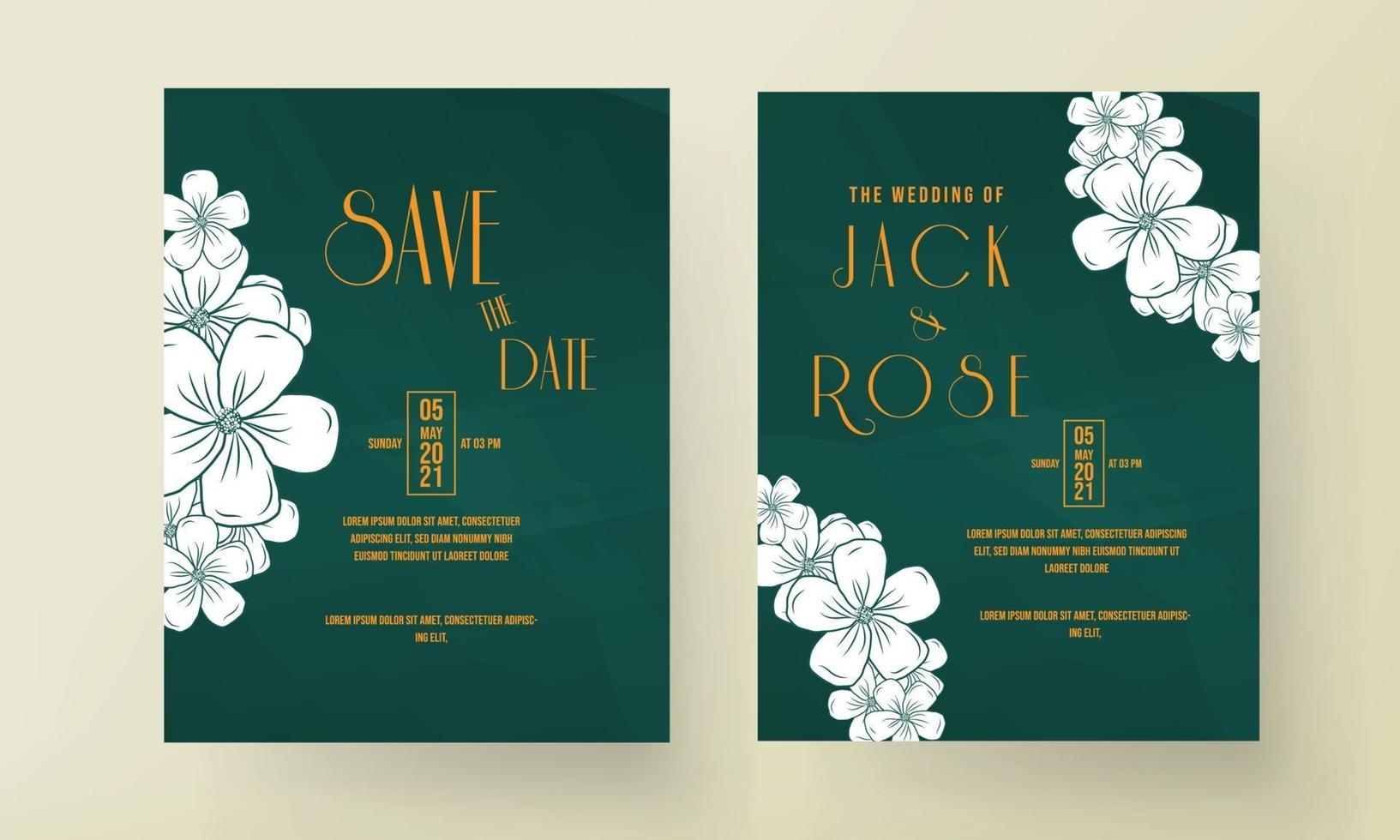 Save the date wedding invitation card design vector