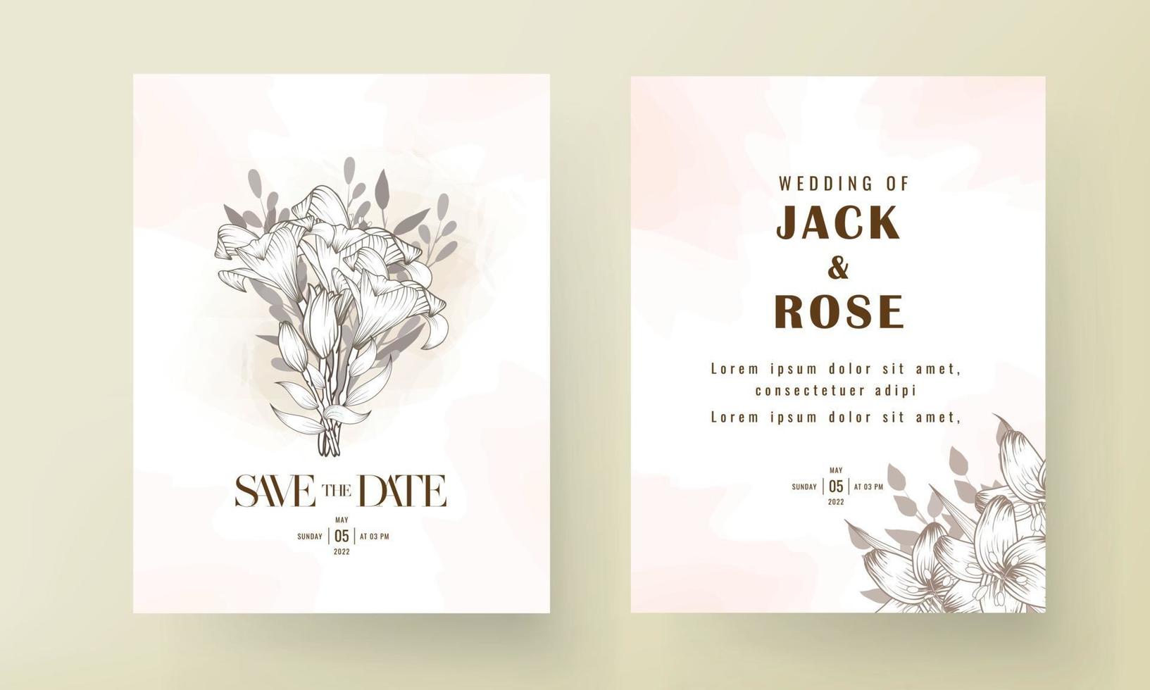 Save the date wedding invitation card design vector