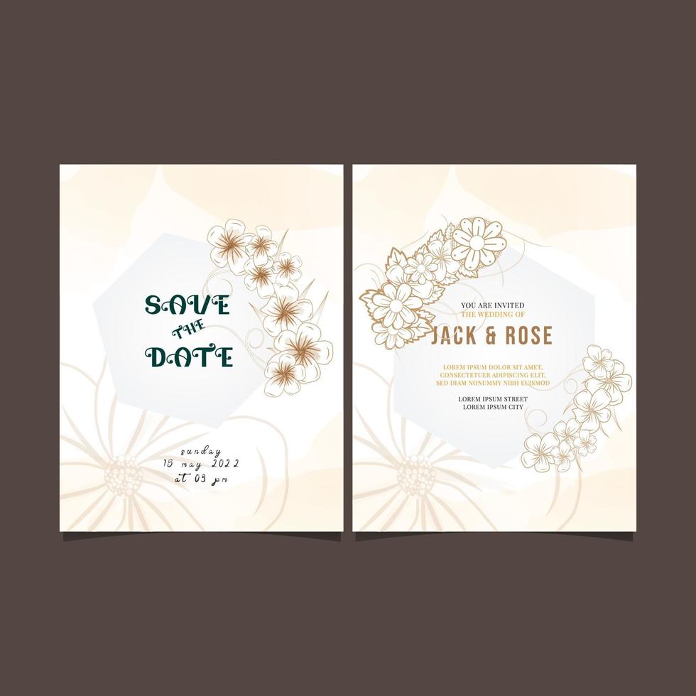 Save the date wedding invitation card vector