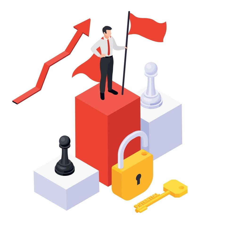 Personal Growth Isometric Composition vector