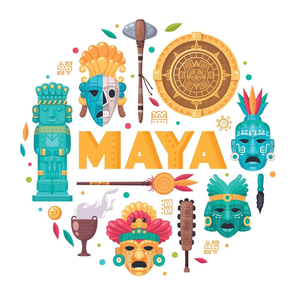 concepto de civilización maya vector