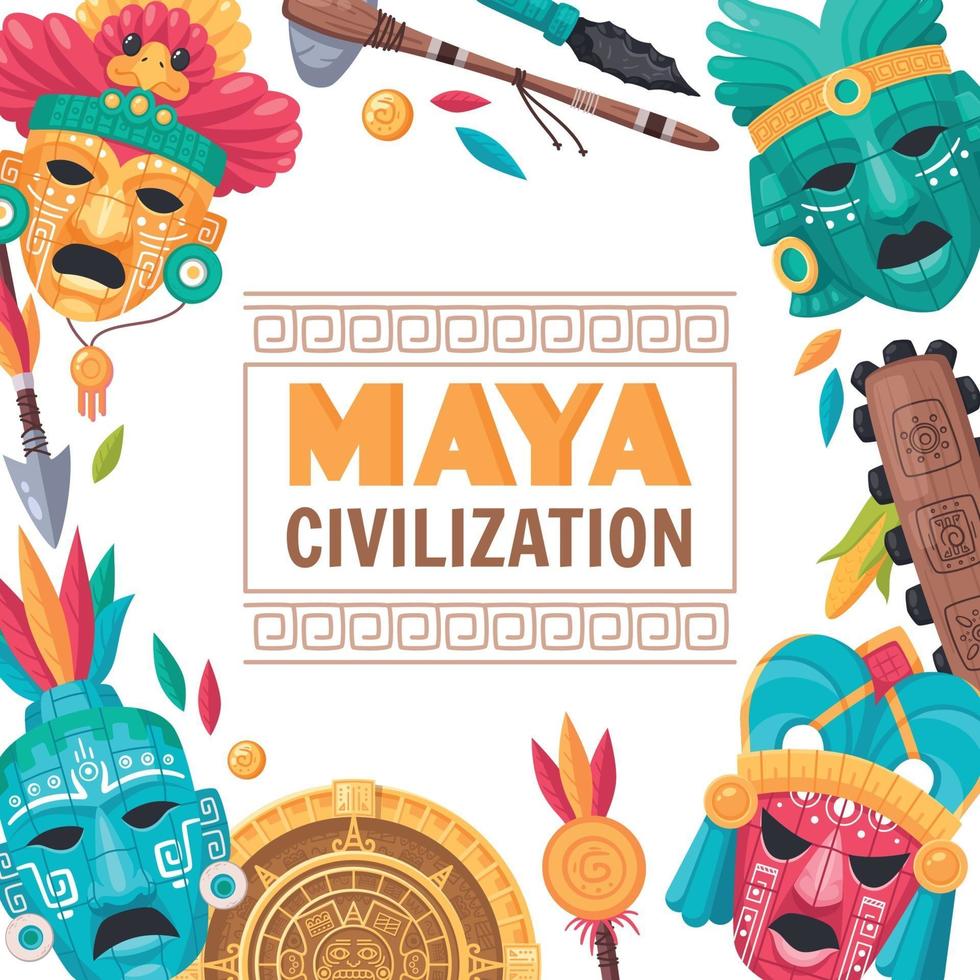 cartel de la civilización maya vector