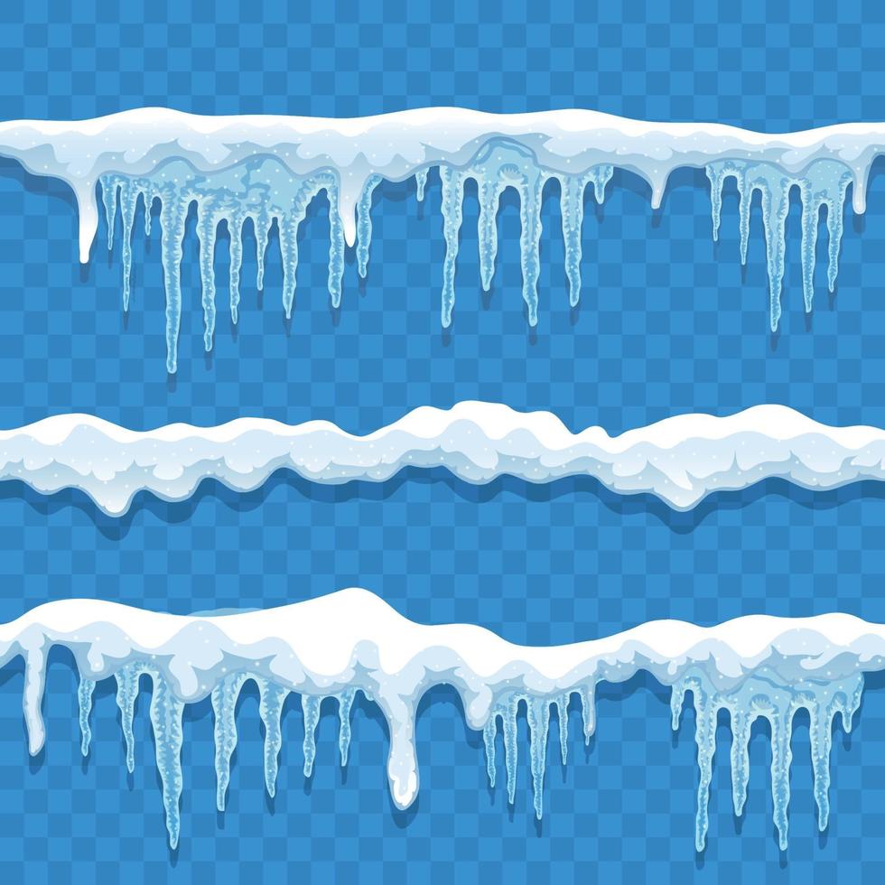 Ice Cap Borders Set vector