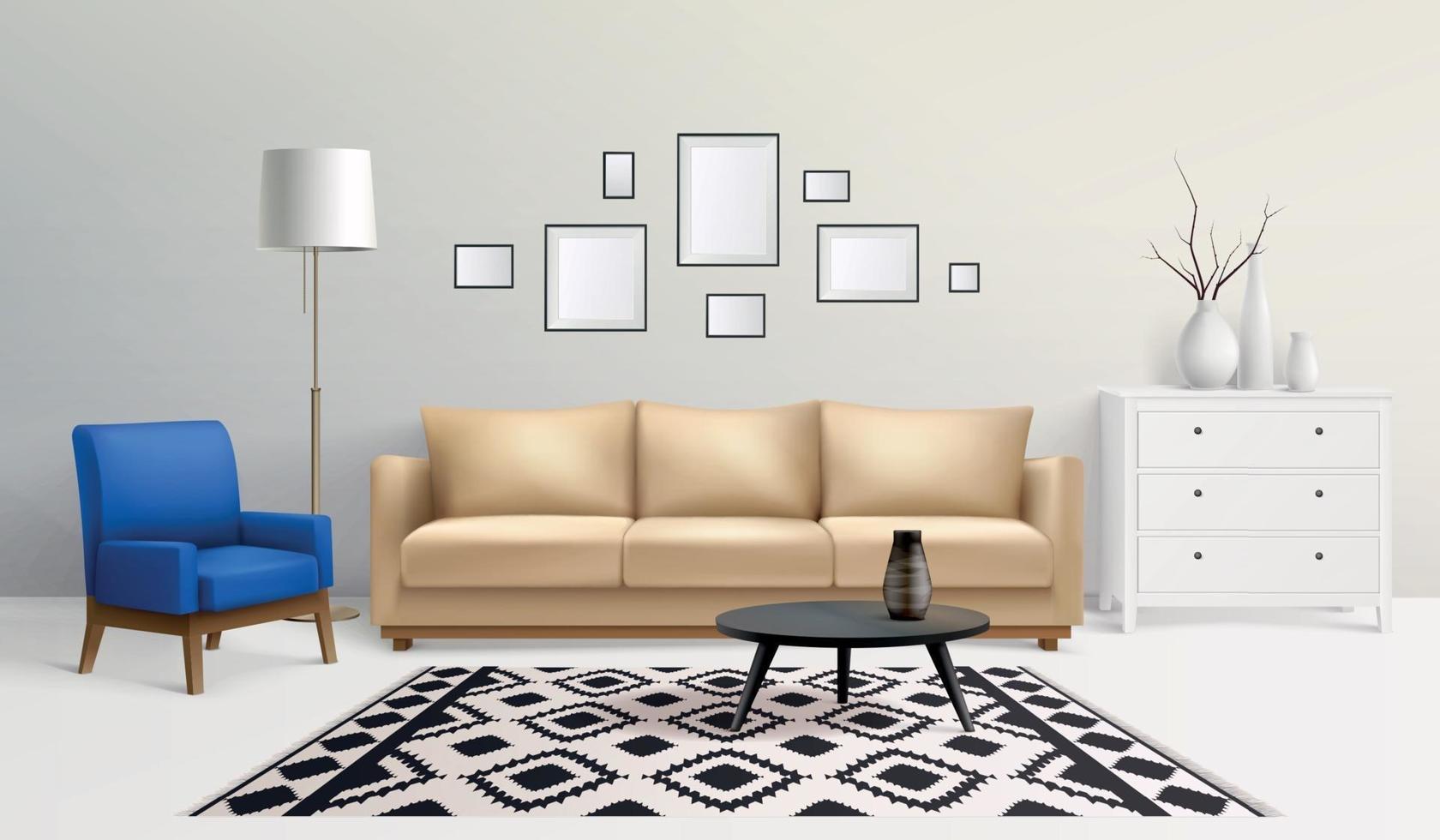 Modern Interior Room Composition vector
