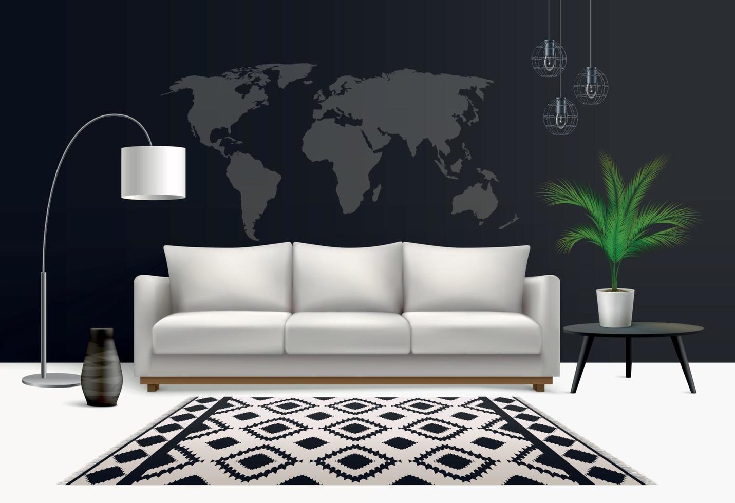 Living Room Interior Composition vector