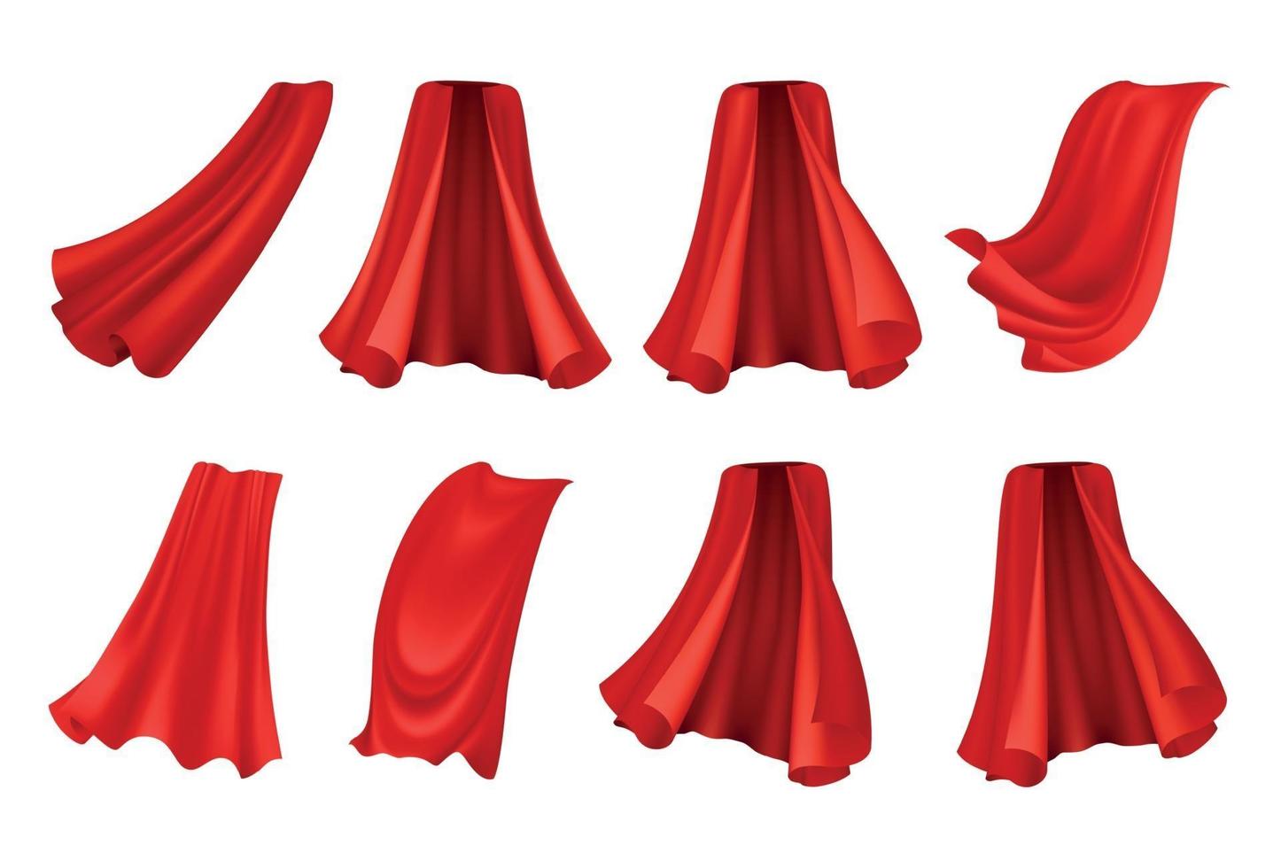 Realistic Red Cloak Set vector