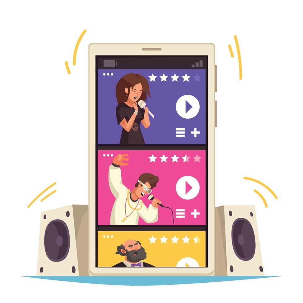 Streaming Music Mobile App Concept vector