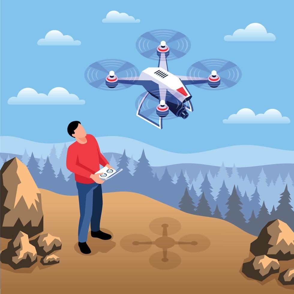 Outdoor Drone Operator Composition vector