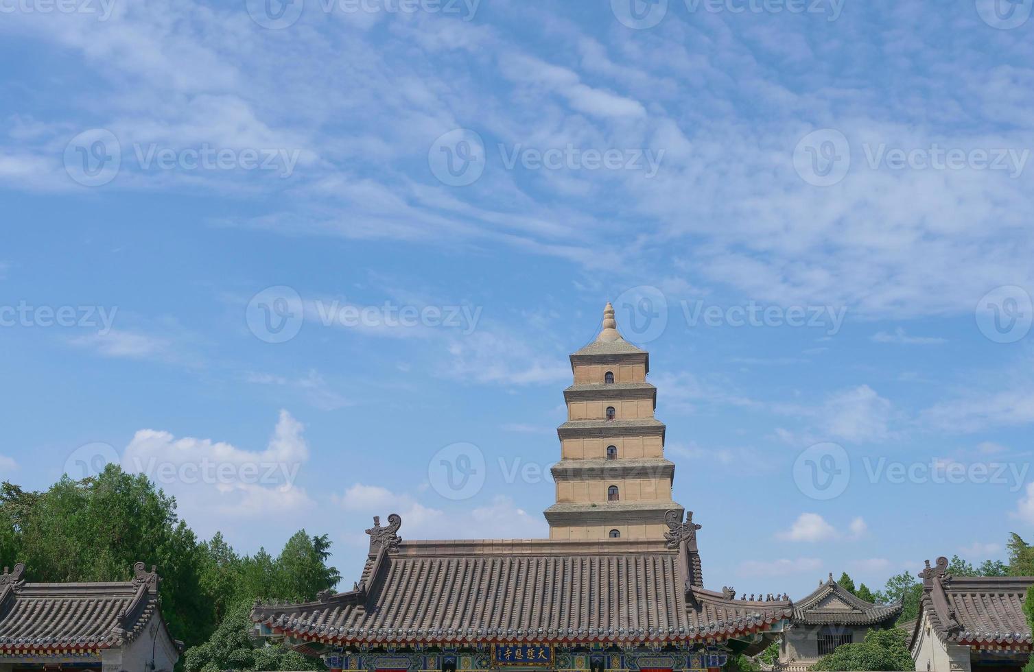 arquitectura budista de la pagoda dayan, xian china foto