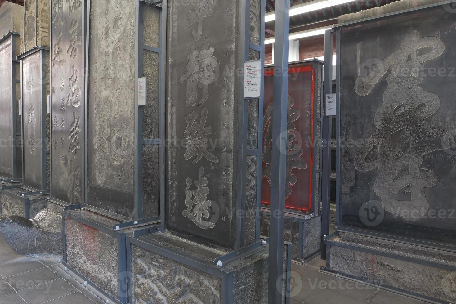 calligraphy stone tablets in Xian Forest of Stone Steles Museum, China photo