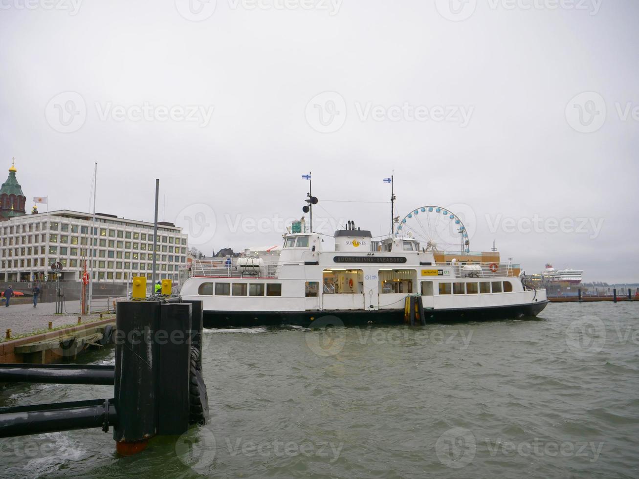 Ship on the port in Helsinki Finland photo