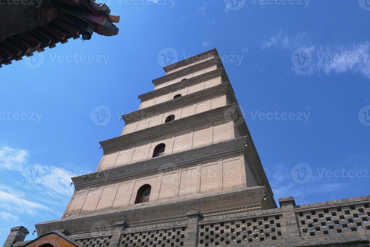 Buddhist architecture of Dayan Pagoda, Xian China photo