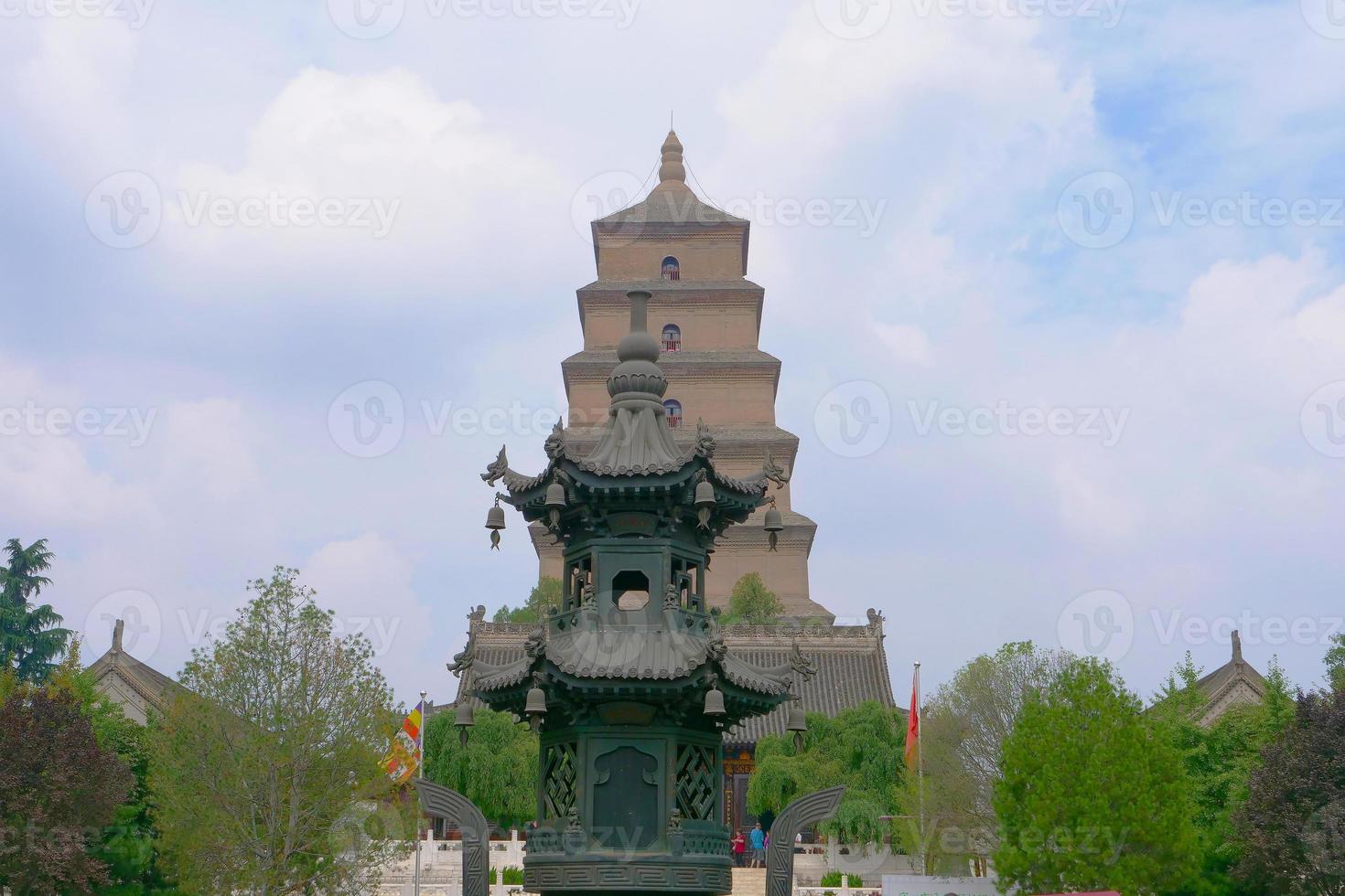 Buddhist architecture of Dayan Pagoda, Xian China photo
