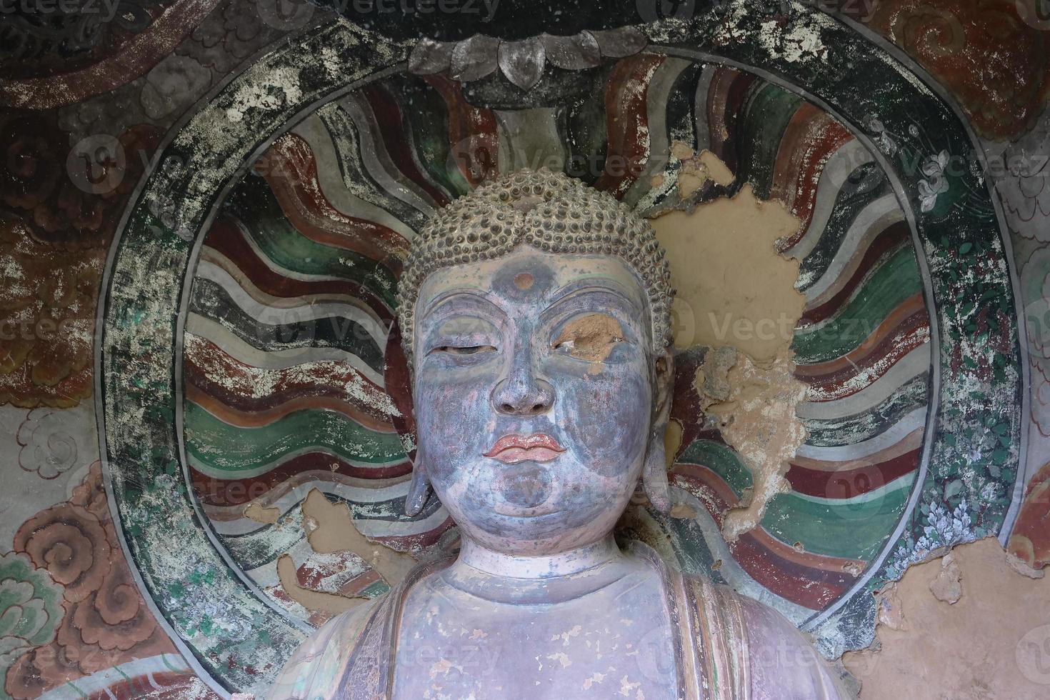 Maijishan Cave-Temple Complex in Tianshui city, Gansu Province China. photo