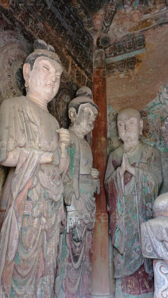 Maijishan Cave-Temple Complex in Tianshui city, Gansu Province China. photo