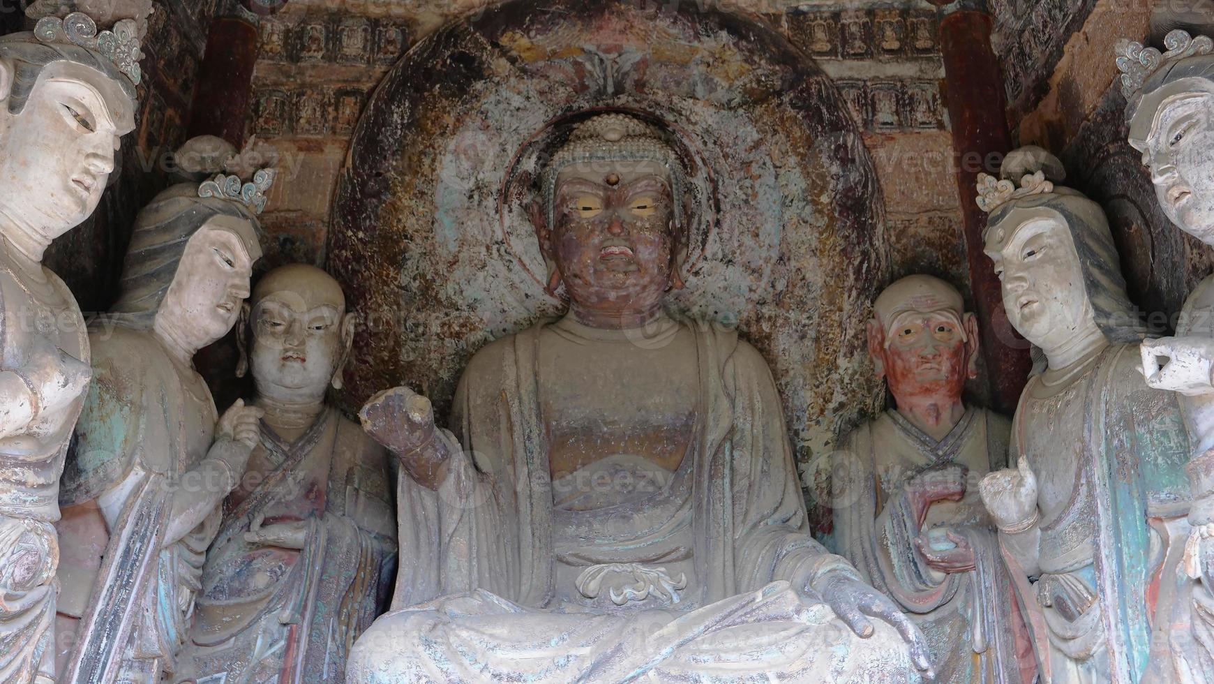 Maijishan Cave-Temple Complex in Tianshui city, Gansu Province China. photo