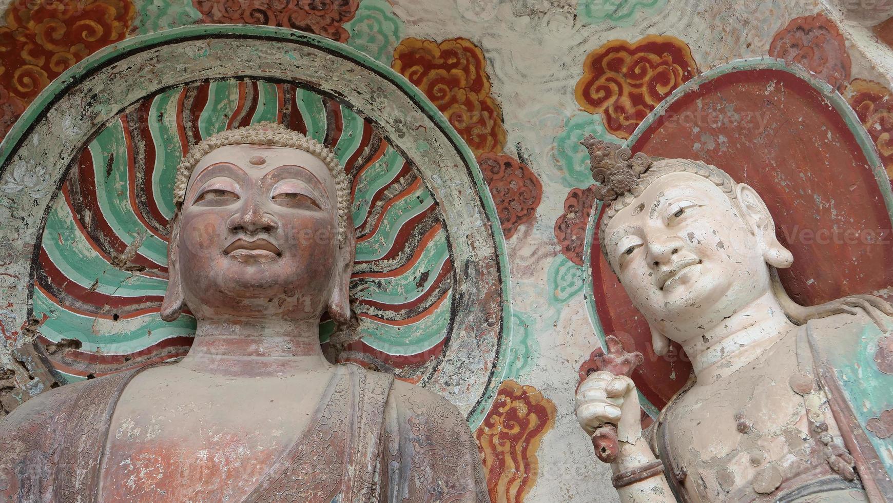 Maijishan Cave-Temple Complex in Tianshui city, Gansu Province China. photo