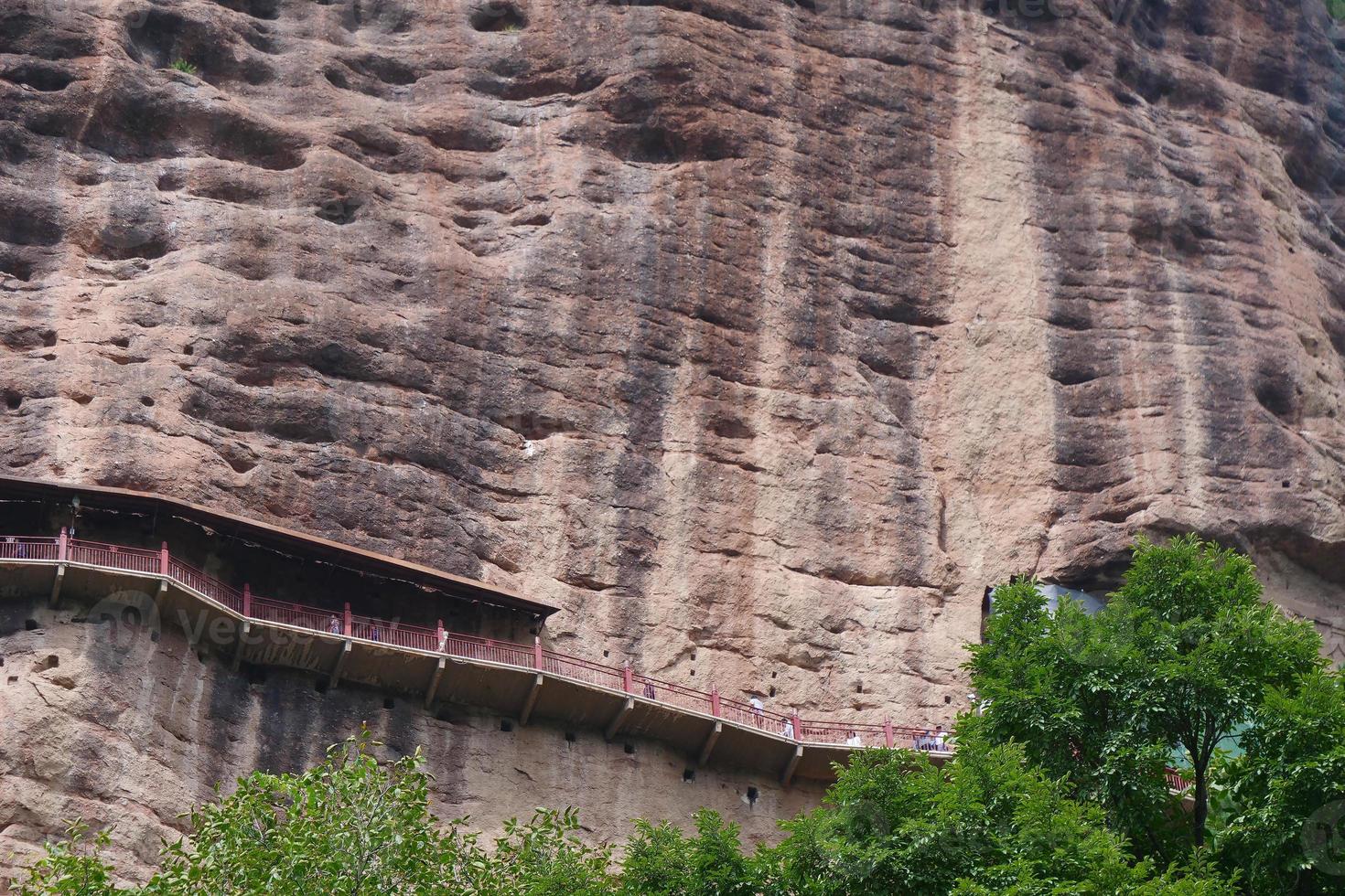 Maijishan Cave-Temple Complex in Tianshui city, Gansu Province China. photo